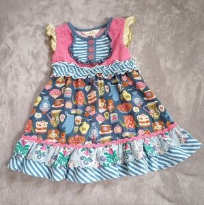 Matilda Jane Mixed Print Art To Wear  Little Sweetie Make Believe Dress 12 18 M